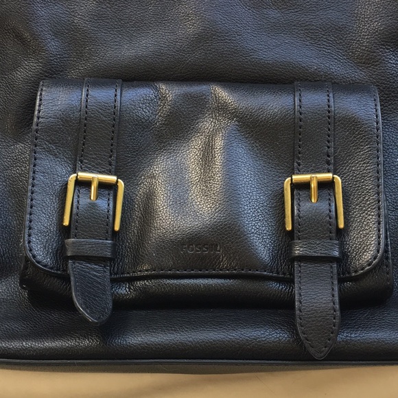Fossil black zip shoulder bag - Picture 3 of 15